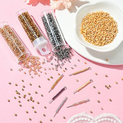 10080Pcs 9 Colors Baking Paint Glass Seed Beads SEED-YW0002-48-1