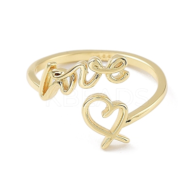 Brass Open Cuff Rings for Women RJEW-A028-01G-1