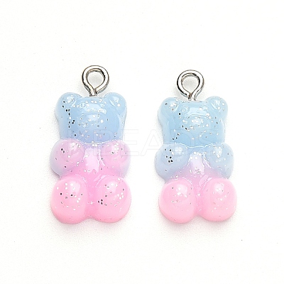 Gradient Color Opaque Resin Pendants LS-X-RESI-R433-02B-1
