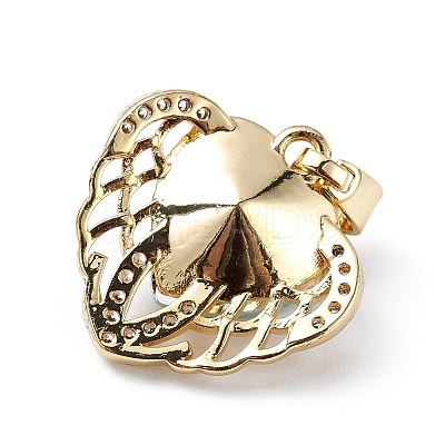 Real 18K Gold Plated Rack Plating Brass Micro Pave Clear Cubic Zirconia Pendants KK-C015-29G-01-1