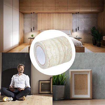 1 Roll Non-woven Fabrics Imitation Wood Grain Adhesive Tape DIY-GF0008-77C-1