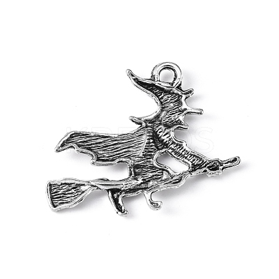 Tibetan Style Witch Alloy Pendants X-TIBEP-Q050-06AS-NR-1