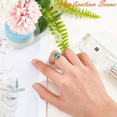 Tarnish Resistant Adjustable 304 Stainless Steel Finger Rings Components STAS-L193-P-18mm-1