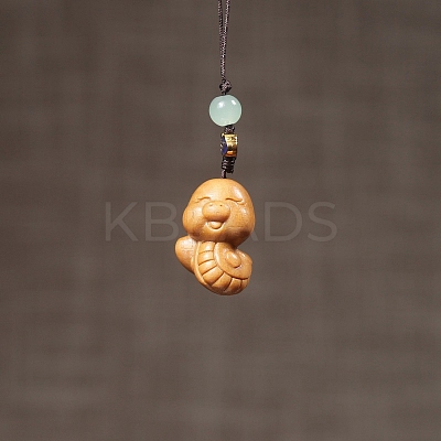 Zodiac Snake Sandalwood Pendant Decorations PW-WG0676D-03-1