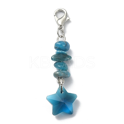 Gemstone Chip Beaded Pendant Decorations Sets HJEW-JM01116-1