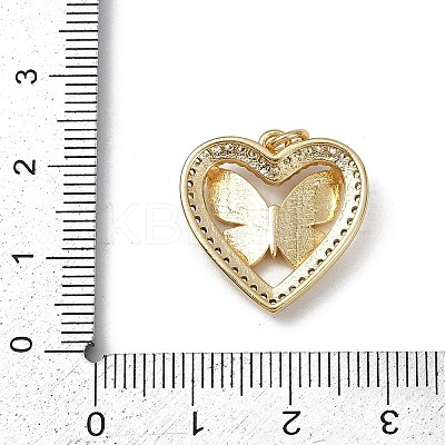 Brass Micro Pave Clear Cubic Zirconia Pendants KK-S528-15G-1