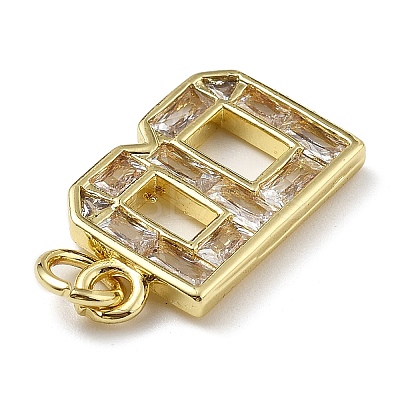 Brass Micro Pave Cubic Zirconia Pendants KK-V014-01G-02-1