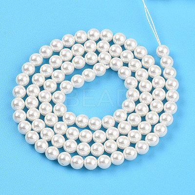 Baking Paint Pearlized Glass Pearl Bead Strands HY-N002-4mm-A11-1