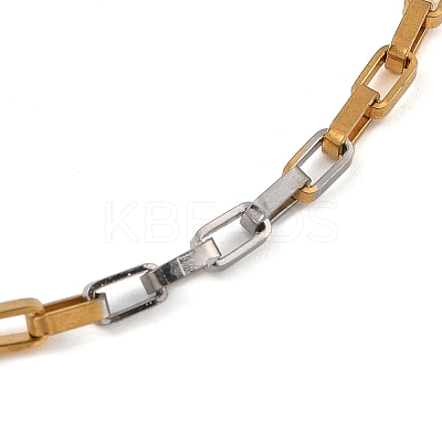 Stainless Steel Rectangle Link Chain Bracelets for Women Men LS-BJEW-M319-01A-GP-1