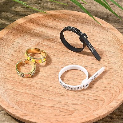 2Pcs 2 Colors Plastic Ring Sizer Measuring Tool FAMI-YW0001-01-1