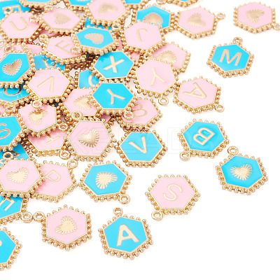 52Pcs 2 Colors Alloy Enamel Pendants ENAM-TA0002-97A-1