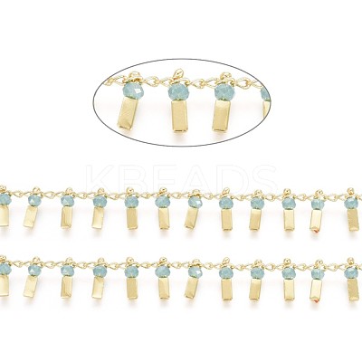 3.28 Feet Handmade Glass Beaded Chains X-CHC-I029-09N-1