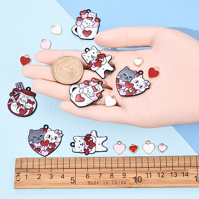 38Pcs 10 Styles Alloy Enamel Charms ENAM-YW0004-85-1