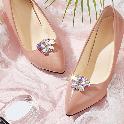 2Pcs Alloy Rhinestone Wedding Shoe Decorations FIND-FG0002-48B-1