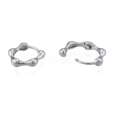 Non-Tarnish 316 Surgical Stainless Steel Bamboo Stick Hoop Earrings for Men Women EJEW-N052-06-1