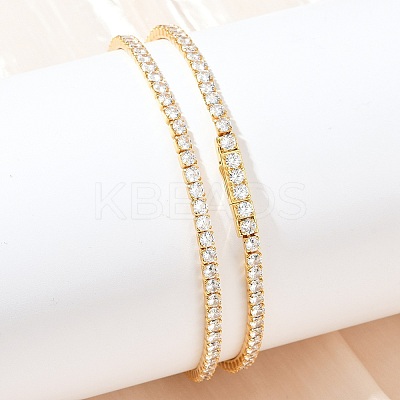 925 Sterling Silver Pave Crystal Cubic Zirconia Tennis Necklaces for Women NJEW-C096-01B-G02-1