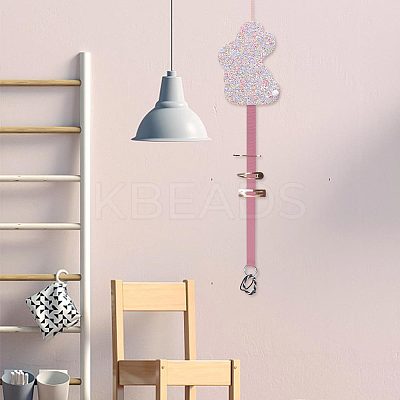 Rabbit Non-woven Fabrics Hairpin Hair Clip Hanging Holder Storage Organizer ODIS-WH0025-129A-1