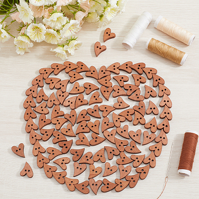 1 Bag Baking Paint Wooden Buttons FIND-GF0006-24B-1