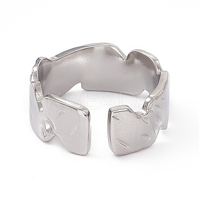 Non-Tarnish 304 Stainless Steel Cuff Ring for Women RJEW-C060-12P-1