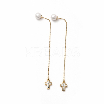 Rhinestone Geometry Dangle Stud Earrings EJEW-E278-05G-06-1
