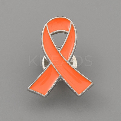 Awareness Ribbon Zinc Alloy Enamel Pins JEWB-WH0021-62F-1