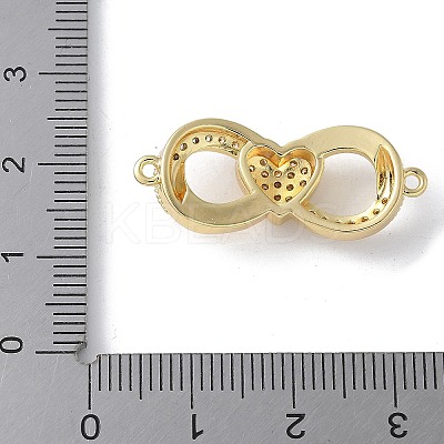 Brass Micro Pave Clear Cubic Zirconia Connector Charms KK-Q044-01C-G-1