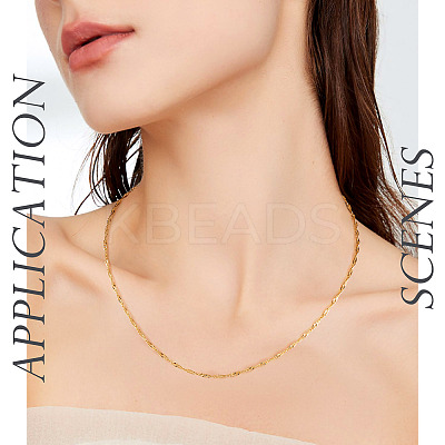 Brass Singapore Chain Necklace NJEW-TA0001-17-1