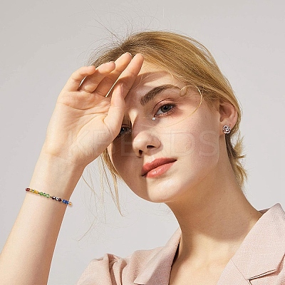 100Pcs Handmade Evil Eye Lampwork Round Bead Strands LAMP-YW0001-75-1