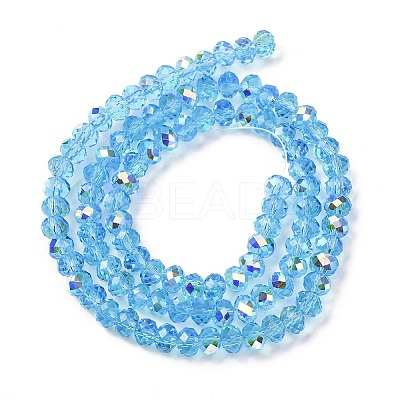 Electroplate Transparent Glass Beads Strands EGLA-A046-01B-16-1
