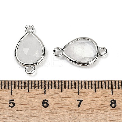 Natural Quartz Crystal Faceted Connector Charms G-L514-048G-03-1