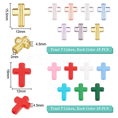DIY Cross Beads Jewelry Making Finding Kit DIY-PH0021-24-1