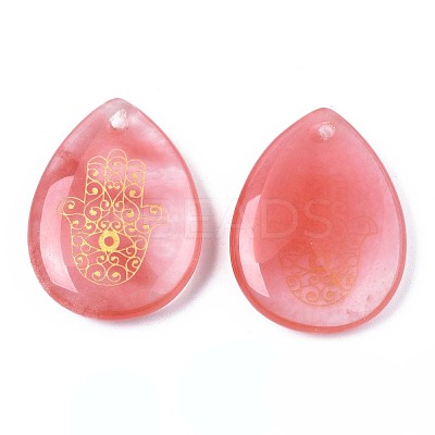 Cherry Quartz Glass Pendants G-T122-73L-1