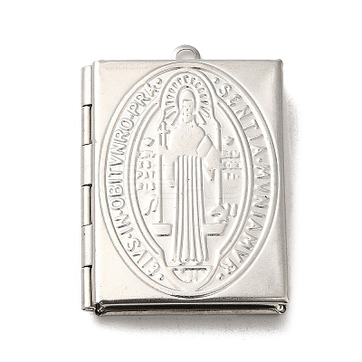 Tarnish Resistant 304 Stainless Steel Locket Pendants STAS-Q300-01A-P-1