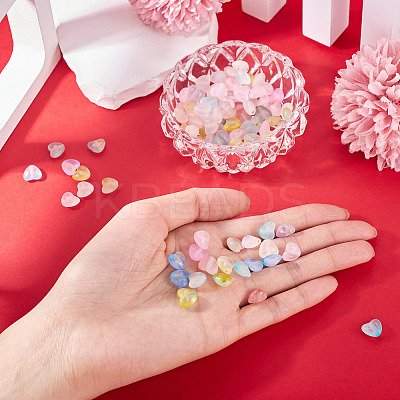 110Pcs 11 Colors Frosted Transparent Acrylic Beads OACR-TA0003-52-1