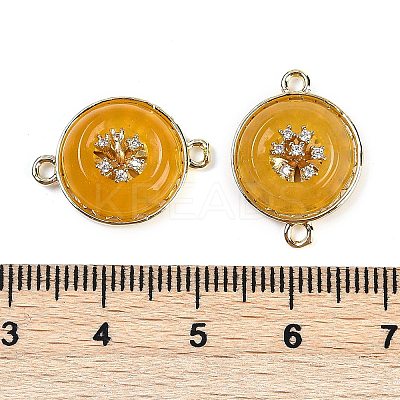 Dyed Natural White Jade Flat Round Links G-I375-08G-04-1