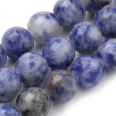 Natural Brazil Blue Spot Jasper Beads Strands G-S259-36-6mm-1