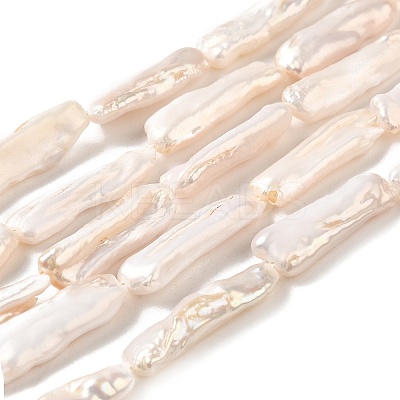 Natural Baroque Pearl Keshi Pearl Beads Strands PEAR-E016-016-1