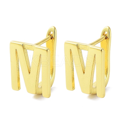 Brass Letter Stud Earrings for Women EJEW-A038-01M-G-1