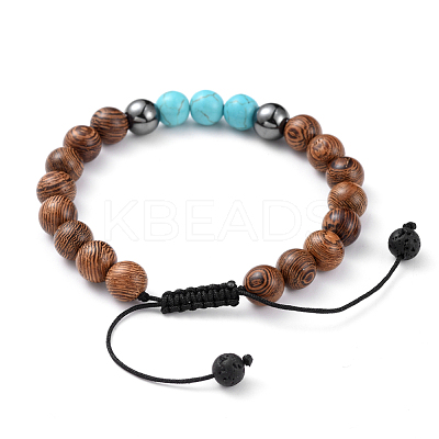 Adjustable Nylon Cord Braided Bead Bracelets BJEW-JB04776-1