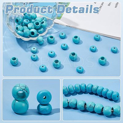 40Pcs 2 Styles Synthetic Turquoise European Beads G-PH0002-56-1