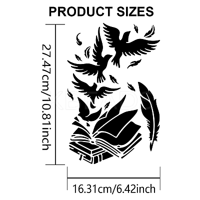 1Pc PET Hollow Out Drawing Painting Stencils DIY-MA0003-43G-1