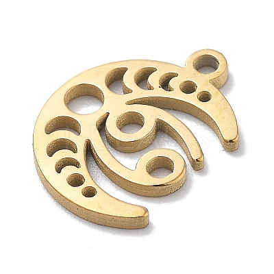 Real 18K Gold Plated 304 Stainless Steel Pendants STAS-R003-02G-010-1