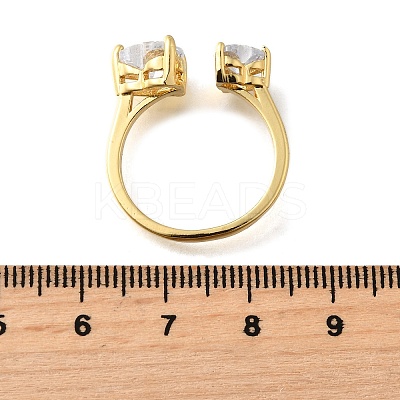 Brass Micro Pave Cubic Zirconia Cuff Rings for Women RJEW-F181-10G-01-1