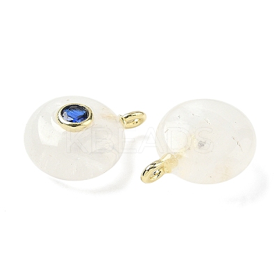 Natural Quartz Crystal Flat Round Pendants G-H318-01G-12-1