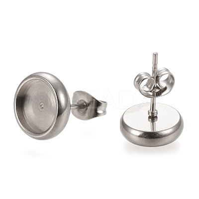 Non-Tarnish 304 Stainless Steel Stud Earring Settings STAS-K202-05C-P-1
