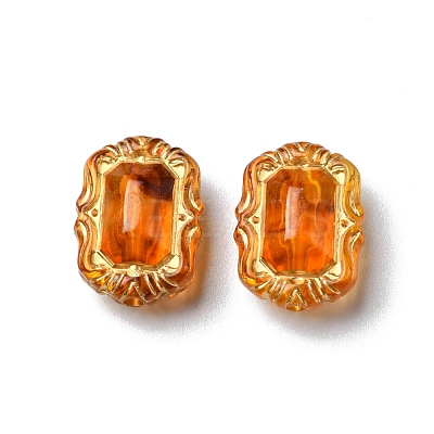 Imitation Amber Transparent Acrylic Beads X-MACR-D071-02H-1