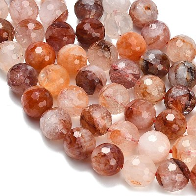 Grade A Natural Red Hematoid Quartz/Ferruginous Quartz Beads Strands G-L642-F03-12mm-1