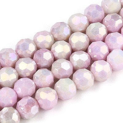 Anti-Tarnish Electroplate Glass Beads Strands LS-EGLA-T021-6mm-15-06-1
