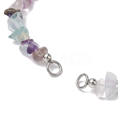 Natural Fluorite Chip Nylon Braided Beaded Bracelet Making AJEW-JB01296-08-1