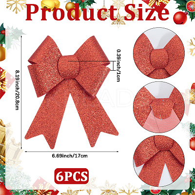 Christmas PVC Glitter Bowknot AJEW-SP0003-72A-01-1